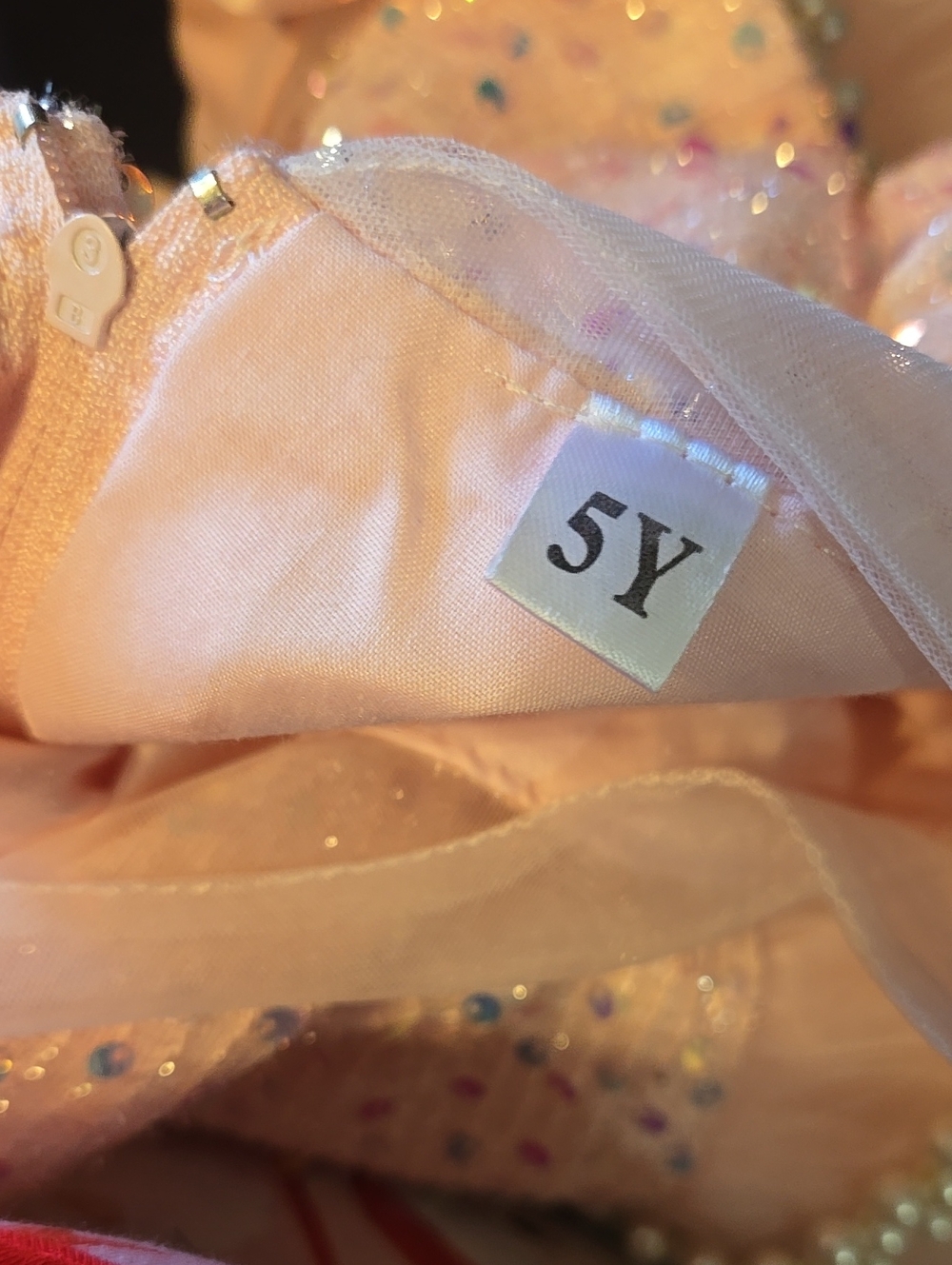 Girls' Size 5 Pink Sequin Tulle Princess Dress - Picture 4 of 4
